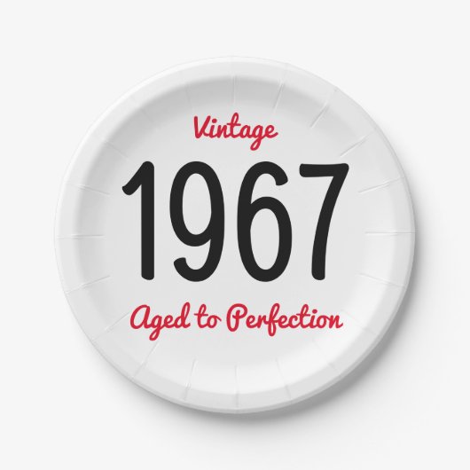 ヴィンテージ1967 50歳の誕生日パーティー ペーパープレート (正面)