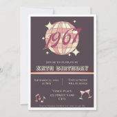 ヴィンテージ1967 57th 58th誕生日レトロ招待状 招待状 (正面)
