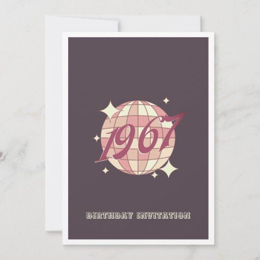 ヴィンテージ1967 57th 58th誕生日レトロ招待状 招待状 (裏面)