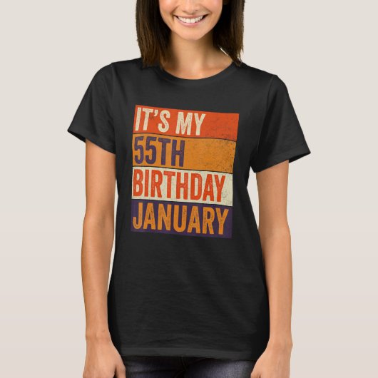 ヴィンテージ1968年1月55歳It's My 55 Bir Tシャツ (正面)