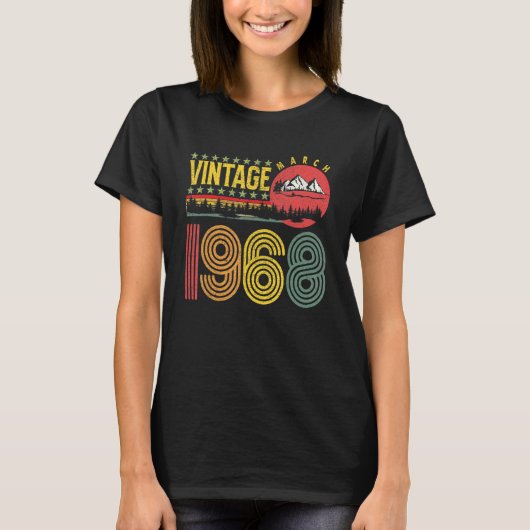 ヴィンテージ1968年3月54歳誕生日 Tシャツ (正面)