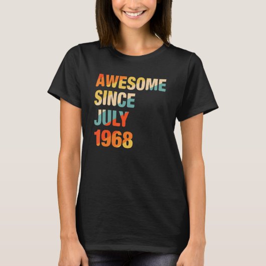 ヴィンテージ1968年7素晴らし月以来54番目の誕生日54Y Tシャツ (正面)