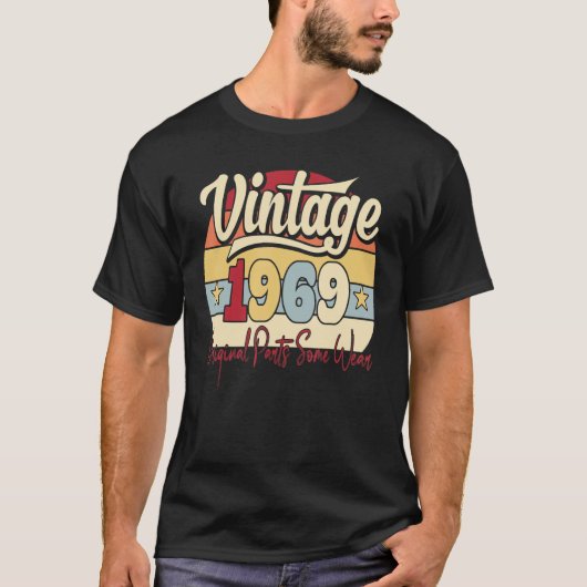 ヴィンテージ1969オリジナルパーツ一部の衣服レトロ54th B Tシャツ (正面)