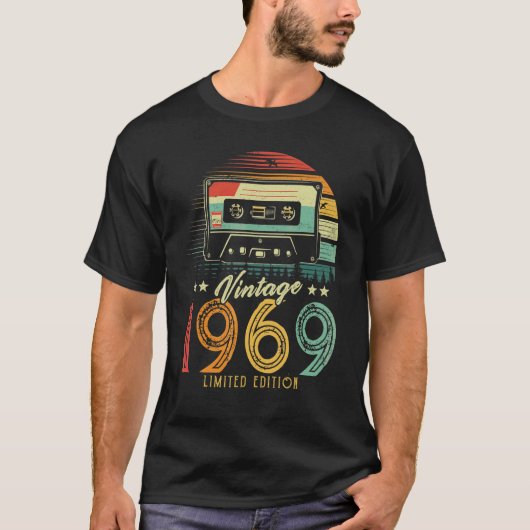 ヴィンテージ1969レトロカセット1969 53番目の誕生日53 Tシャツ (正面)