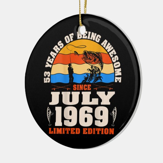 ヴィンテージ1969年7月53歳魚釣り恋人53日 セラミックオーナメント (左)