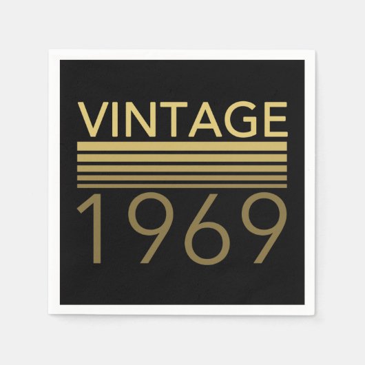 ヴィンテージ1969誕生年 スタンダードカクテルナプキン (正面)