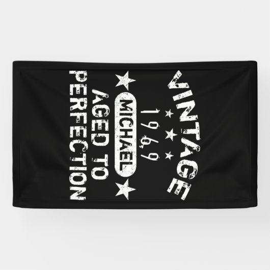 ヴィンテージ1969 パーソナライズされた グランジ 横断幕 (横)