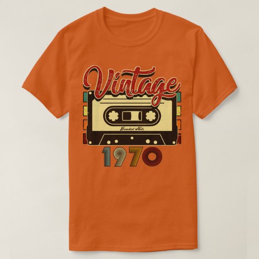 ヴィンテージ1970が素晴らしカセット・テープにヒット Tシャツ (デザイン正面)