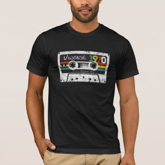 ヴィンテージ1970カセット – カスタマイズ Tシャツ (正面)