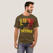 ヴィンテージ1970モトクロスダートバイク50th誕生日 tシャツ (正面フル)