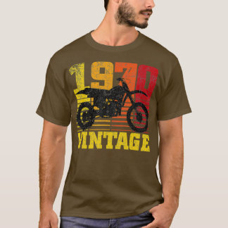 ヴィンテージ1970モトクロスダートバイク50th誕生日 tシャツ