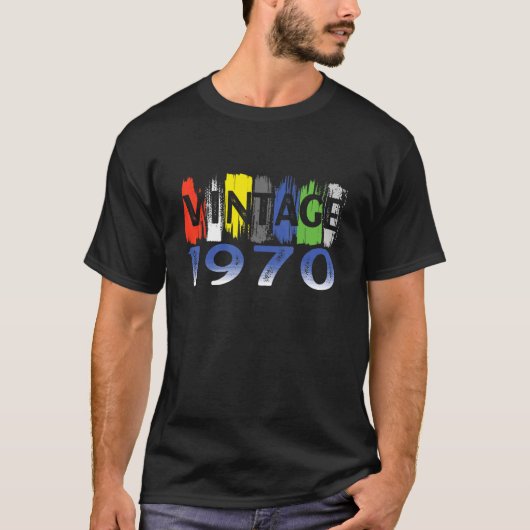 ヴィンテージ1970レトロビットデイ Tシャツ (正面)