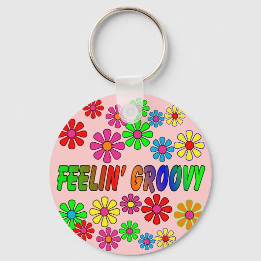 ヴィンテージ1970年の「Feelin'Groovy」ギフト キーホルダー (正面)