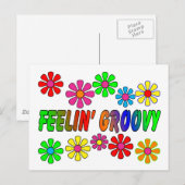 ヴィンテージ1970年の「Feelin'Groovy」ギフト ポストカード (正面/裏面)