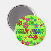 ヴィンテージ1970年の「Feelin'Groovy」ギフト マグネット (正面/裏面)