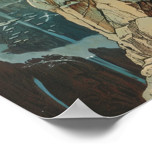 ヴィンテージ1970年代の暗いファンタジーブックカバーポスターアートP ポスター (角)