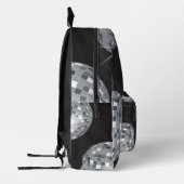 ヴィンテージ1970年代スタイル銀ディスコボール プリントバックパック (左)