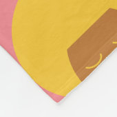 ヴィンテージ1970年代ブロンド・アフロ・ピンク・モノグラム・ラブ フリースブランケット (角)