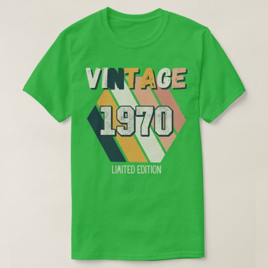 ヴィンテージ1970年以降の誕生日レトロおもしろい Tシャツ (デザイン正面)