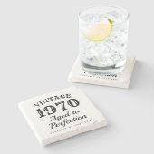 ヴィンテージ1970年完全熟成おもしろい誕生日50位 ストーンコースター (横)