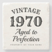 ヴィンテージ1970年完全熟成おもしろい誕生日50位 ストーンコースター (正面)