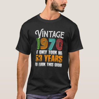 ヴィンテージ1970年53歳誕生日アイディア父 Tシャツ