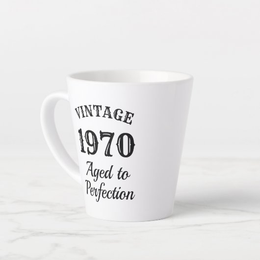 ヴィンテージ1970 |エイジドからパーフェクトおもしろいラテマグ カフェラテマグ (左アングル)