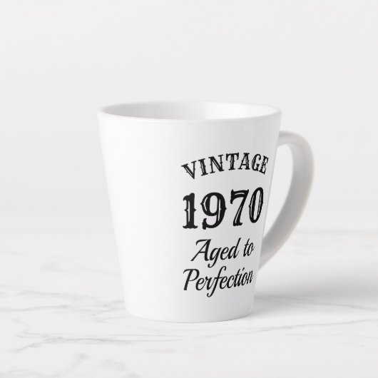 ヴィンテージ1970 |エイジドからパーフェクトおもしろいラテマグ カフェラテマグ (右アングル)