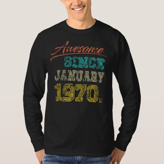 ヴィンテージ1970 素晴らし1月以来Happy My 52B Tシャツ (正面)