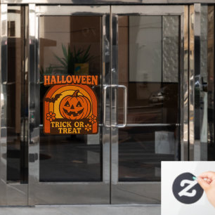 ヴィンテージ1970sトリックまたはトリートハロウィーン ウィンドウサイン