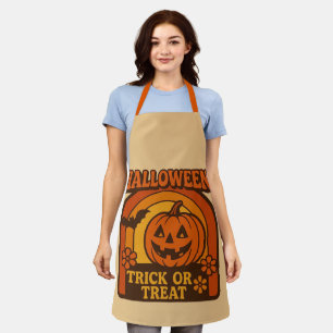 ヴィンテージ1970sトリックまたはトリートハロウィーン エプロン
