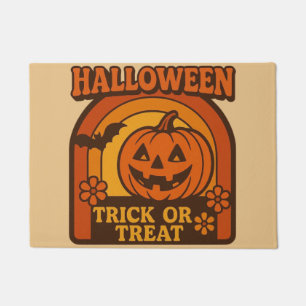 ヴィンテージ1970sトリックまたはトリートハロウィーン ドアマット
