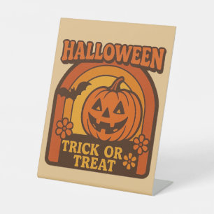 ヴィンテージ1970sトリックまたはトリートハロウィーン 台座サイン