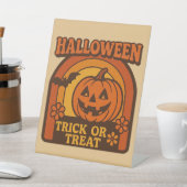 ヴィンテージ1970sトリックまたはトリートハロウィーン 台座サイン (インサイチュ)