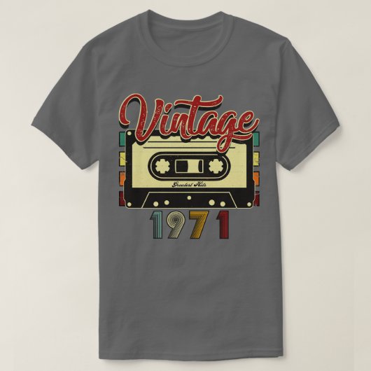 ヴィンテージ1971が素晴らしカセットテープにヒット Tシャツ (デザイン正面)
