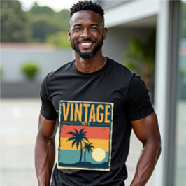 ヴィンテージ1971トロピカルサンセットパームツリーズレトロVibe Tシャツ