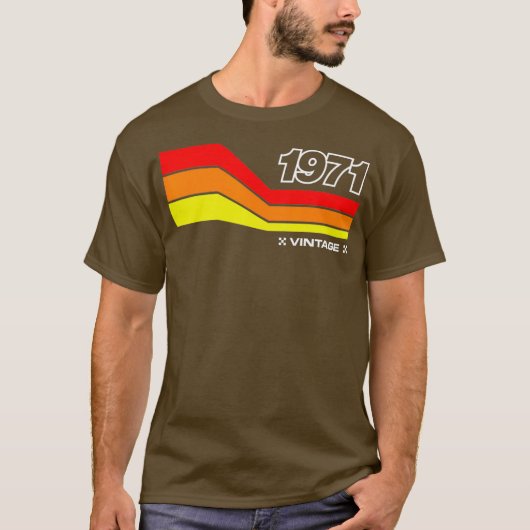 ヴィンテージ1971レトロモトクロスダートバイク50th tシャツ (正面)