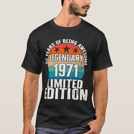 ヴィンテージ1971伝説限定版52歳 Tシャツ (正面)
