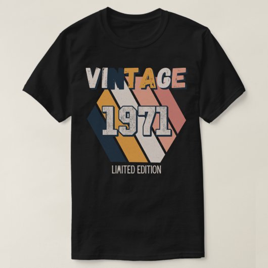 ヴィンテージ1971年以来の誕生日レトロおもしろい Tシャツ (デザイン正面)