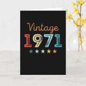 ヴィンテージ1971年50番目の誕生日レトロギフト50歳 カード (黄色い花)