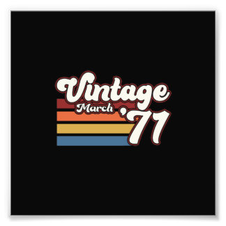 ヴィンテージ1971年50th誕生日3月 フォトプリント           