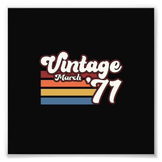 ヴィンテージ1971年50th誕生日3月 フォトプリント (正面)