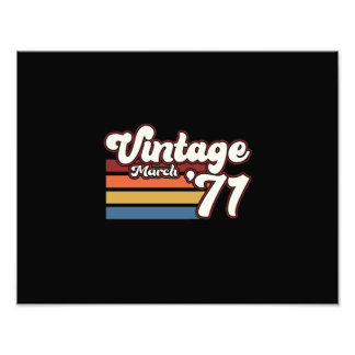 ヴィンテージ1971年50th誕生日3月 フォトプリント           