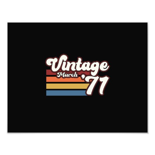 ヴィンテージ1971年50th誕生日3月 フォトプリント (正面)