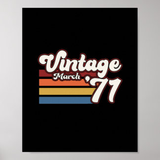 ヴィンテージ1971年50th誕生日3月 ポスター