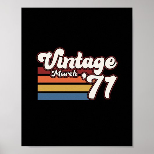 ヴィンテージ1971年50th誕生日3月 ポスター (正面)