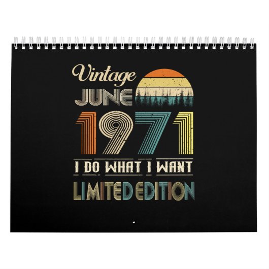 ヴィンテージ1971年6月私が欲しい限定版 カレンダー (カバー)