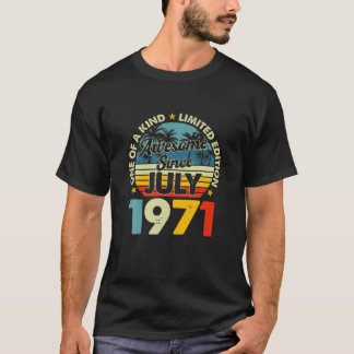 ヴィンテージ1971年7月50歳50誕生日レトロ Tシャツ