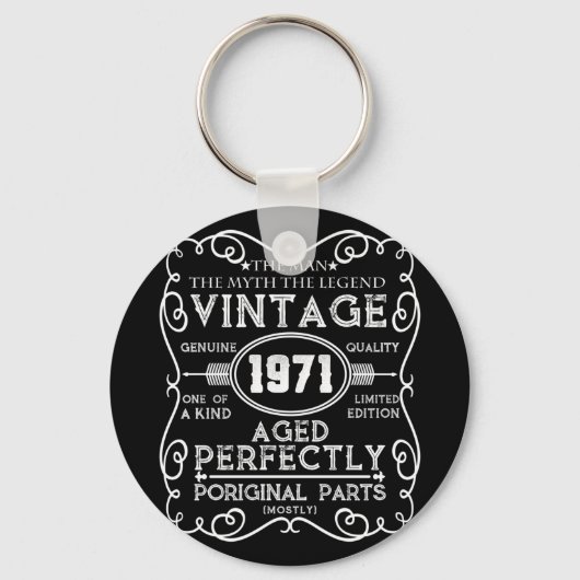 ヴィンテージ1971男の神話レジェンド50誕生日 キーホルダー (正面)