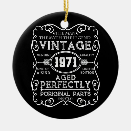 ヴィンテージ1971男の神話レジェンド50誕生日 セラミックオーナメント (正面)